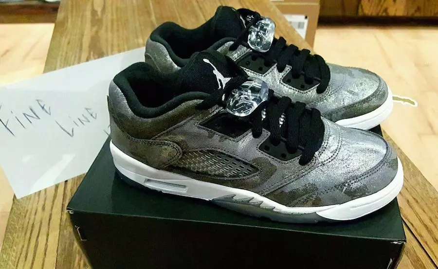 Air Jordan 5 Low GS ყველა ვარსკვლავი ნაცრისფერი თეთრი შავი