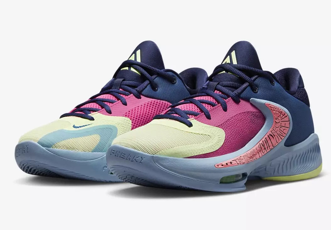 Nike Zoom Freak 4 Unbelievable Dark Marina Blue Barely Volt Pink Gaze DO9680-400 Útgáfudagur