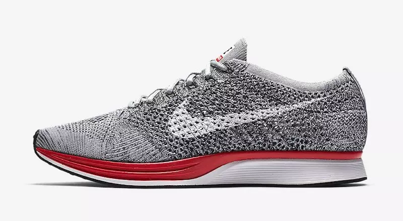 Nike Flyknit Racer Red Midsole Wolf Grey