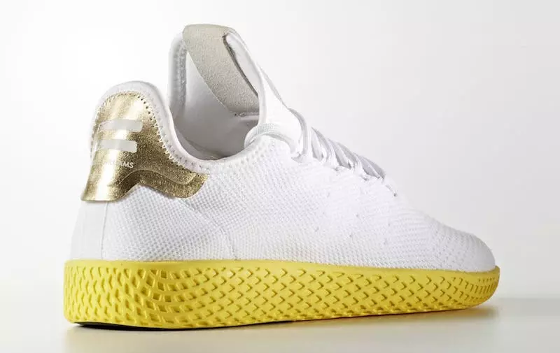 Pharrell x adidas Tênis Hu Branco Amarelo BY2674 Ouro Salto