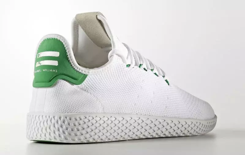 Pharrell adidas Tennis Hu Blanc Vert Date de sortie BA7828 Talon arrière