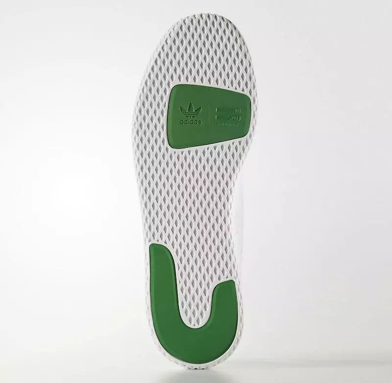 Pharrell adidas Tennis Hu White Green Tarehe ya Kutolewa BA7828 Outsole