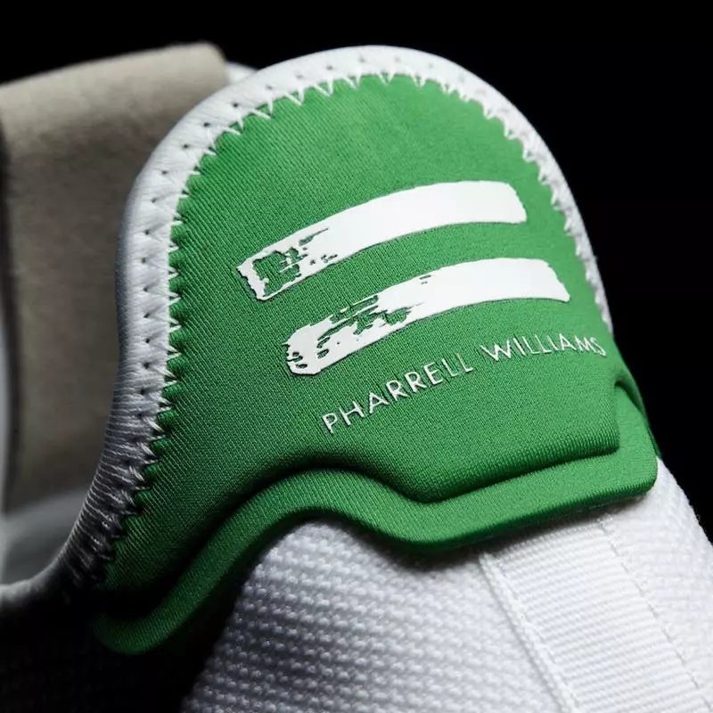 Pharrell adidas Tennis Hu Weiß Grün Erscheinungsdatum BA7828 Fersen-Branding