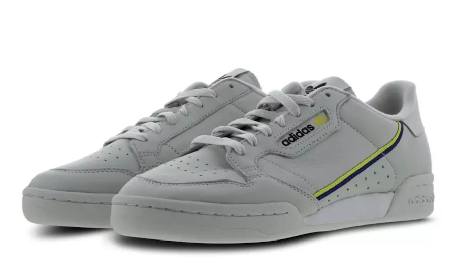 Adidas Continental 80 útgáfurnar í gráu og gulu