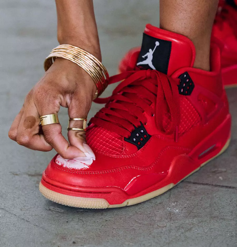 Air Jordan 4 Singles Day Fire Red Gum Falinn Detail