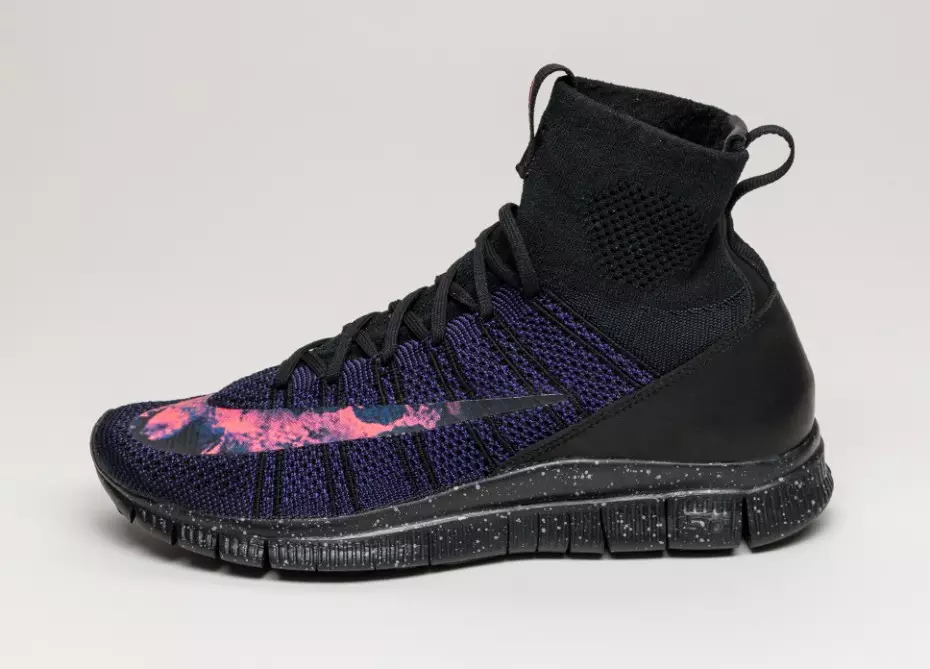 Nike Free Flyknit Mercurial Black ကြက်သွေးရောင် ခရမ်းရောင် အနက်ရောင်