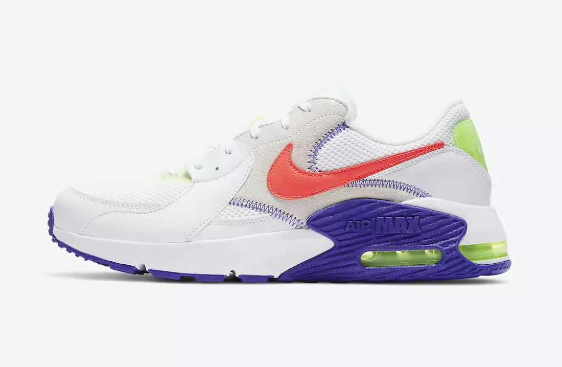 Nike Air Max Excee White Indigo Volt Crimson DD2985-100 izlaišanas datums