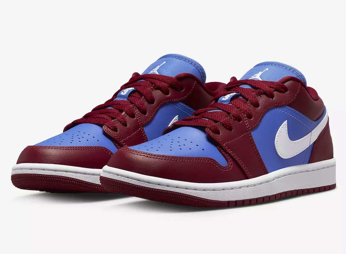 Air Jordan 1 Low Releasing i Granateple og Medium Blue