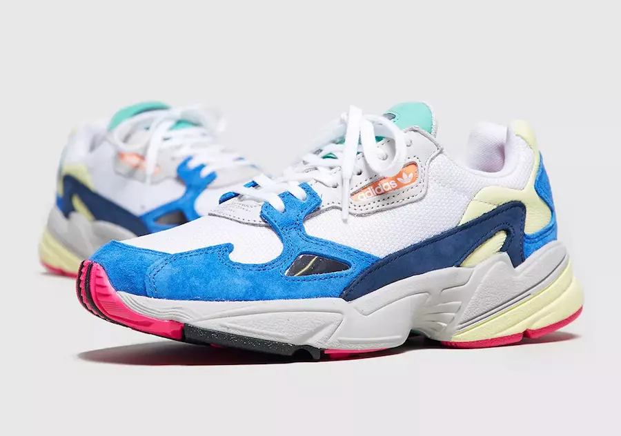 Meerdere kleuren gebruikt op deze adidas Falcon-release