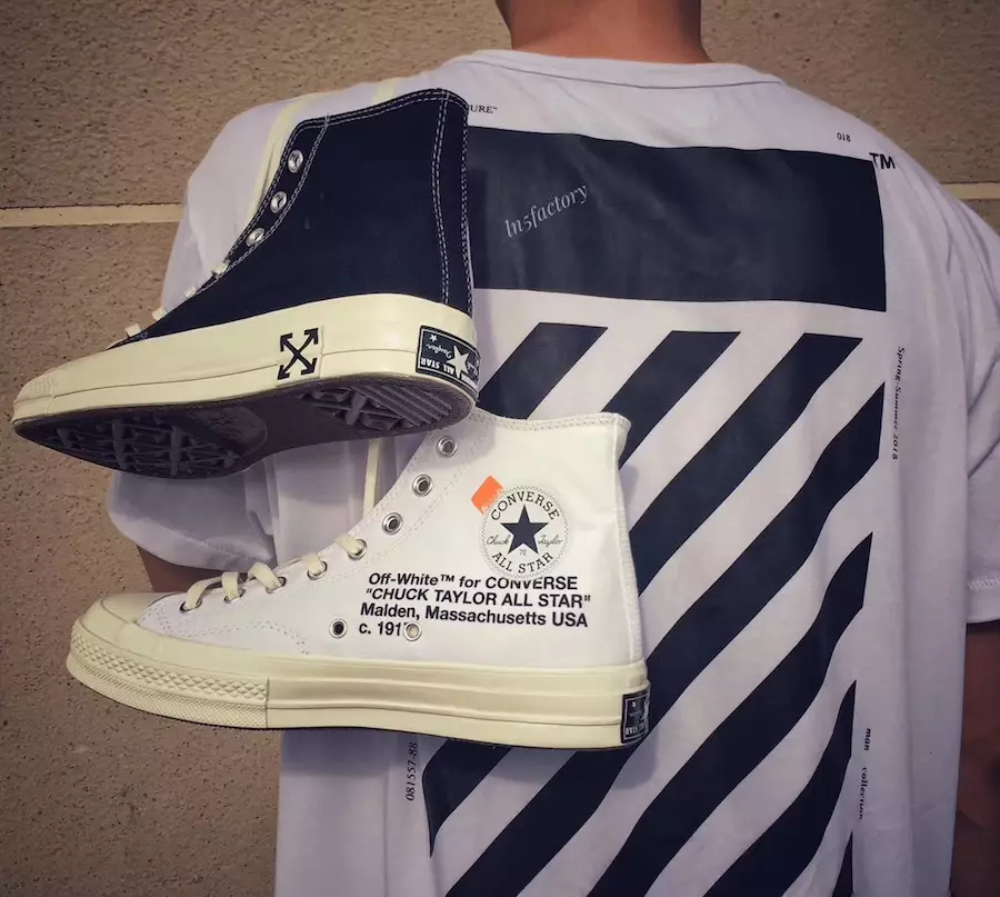 Hvordan off-white x Converse Chuck Taylor i svart/hvitt ser ut på føttene 3448_11