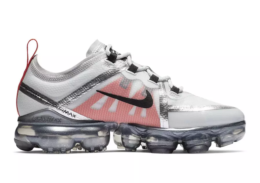 Dáta Eisiúna Nike VaporMax 2019 GS Silver White Red Black