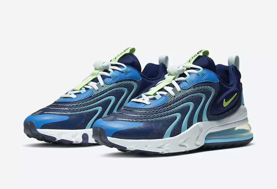 Nike Air Max 270 React ENG Blackened Blue Green Strike CJ0579-400 Release Date