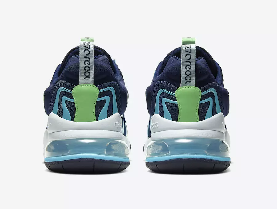 Nike Air Max 270 React ENG מושחר כחול ירוק Strike CJ0579-400 תאריך שחרור