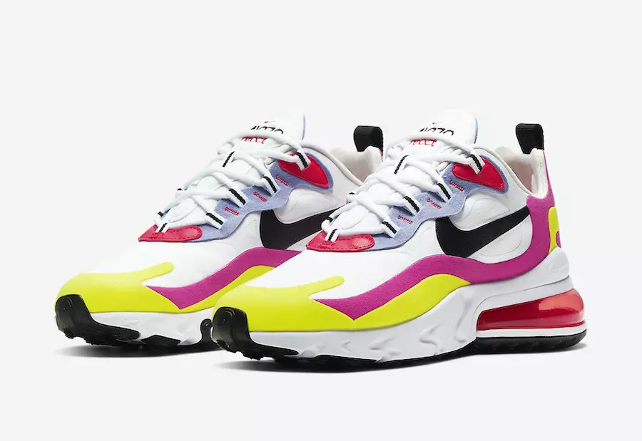 Nike Air Max 270 React Aibhsithe i Bándearg agus Buí