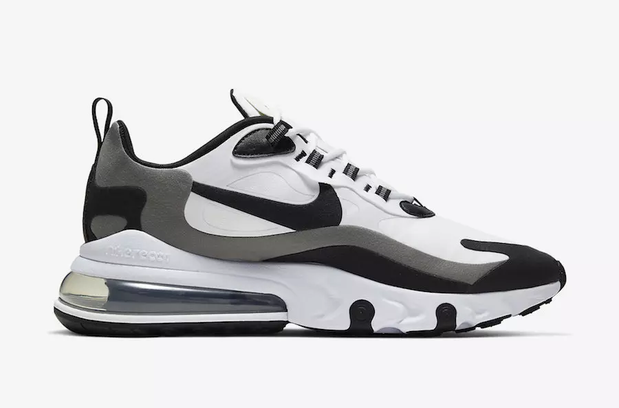 Nike Air Max 270 רעאַקט ווייַס שווארצע CT1264-101 מעלדונג טאָג