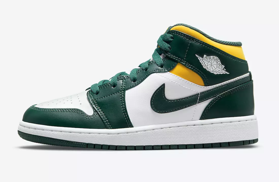 Air Jordan 1 Mid Green Yellow 554725-371 Data tal-Ħruġ