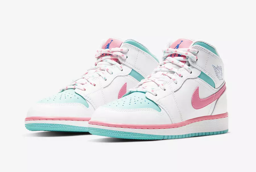 Air Jordan 1 Mid GS Digital Pink Aurora Green 555112-102 Tanggal Rilis