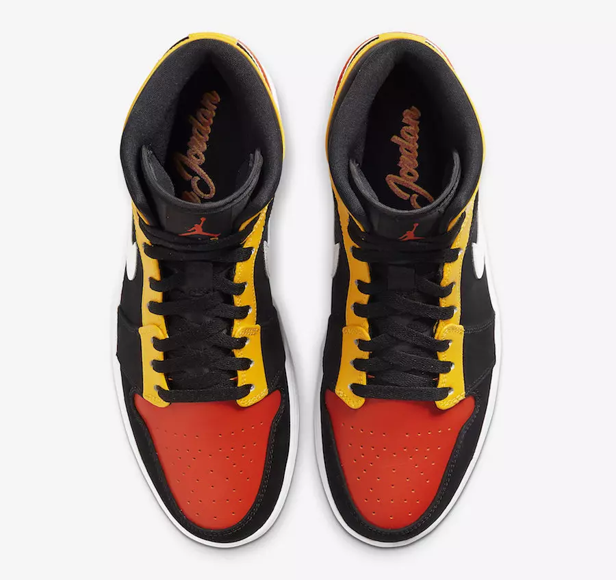 Air Jordan 1 Mid SE Black Amarillo Team Orange 852542-087 Шығарылған күні