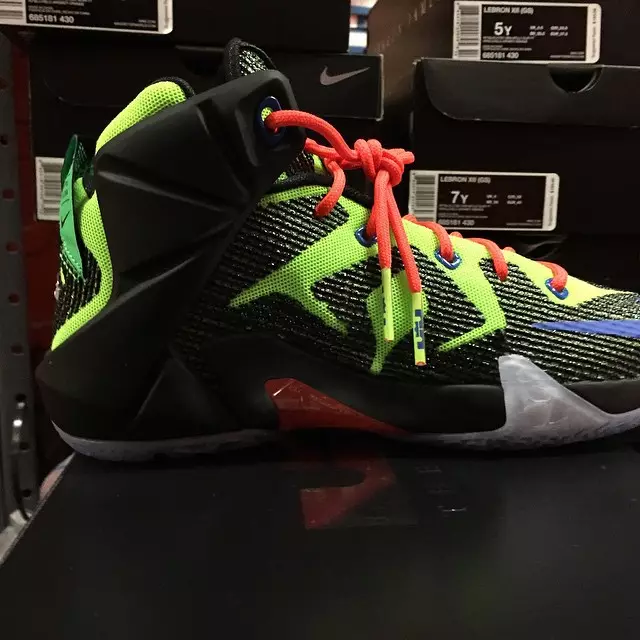 Nike LeBron 12 GS Joker Hitam Hijau Crimson