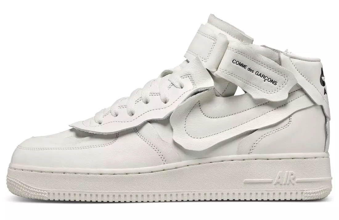 Comme des Garcons Nike Air Force 1 Data e lëshimit në mes të bardhë