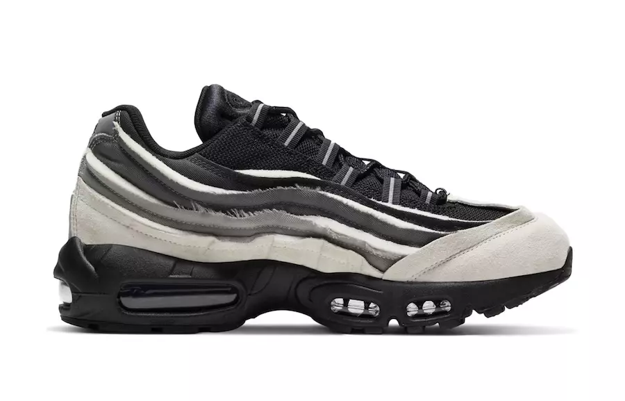 Comme des Garcons Nike Air Max 95 musta harmaa julkaisupäivä