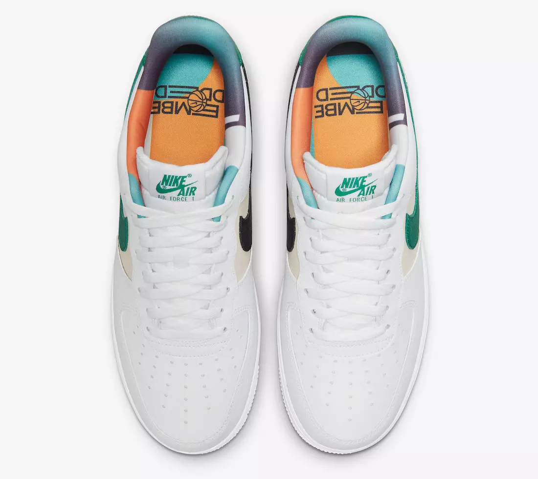 Nike Air Force 1 төмен EMB ақ малахит інжу ақ DM0109-100 Шығарылған күні