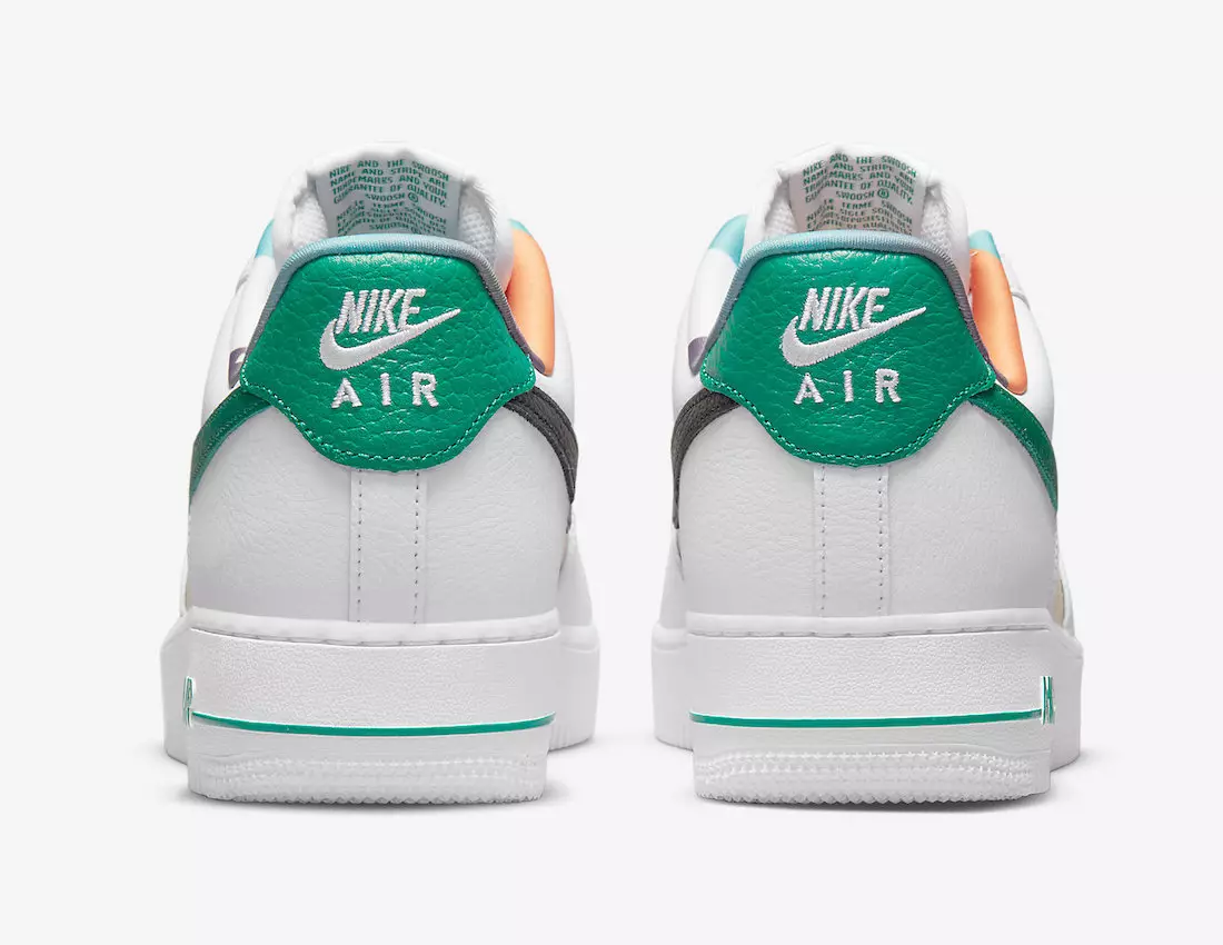 Nike Air Force 1 EMB Nyeupe ya Chini Malachite Lulu Nyeupe DM0109-100 Tarehe ya Kutolewa