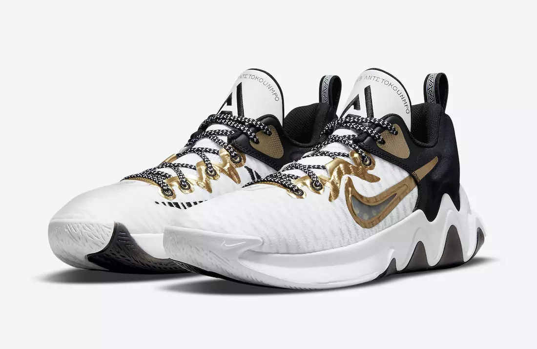 Nike Giannis Immortality White Black Metallic Gold CZ4099-100 Tarikh Tayangan