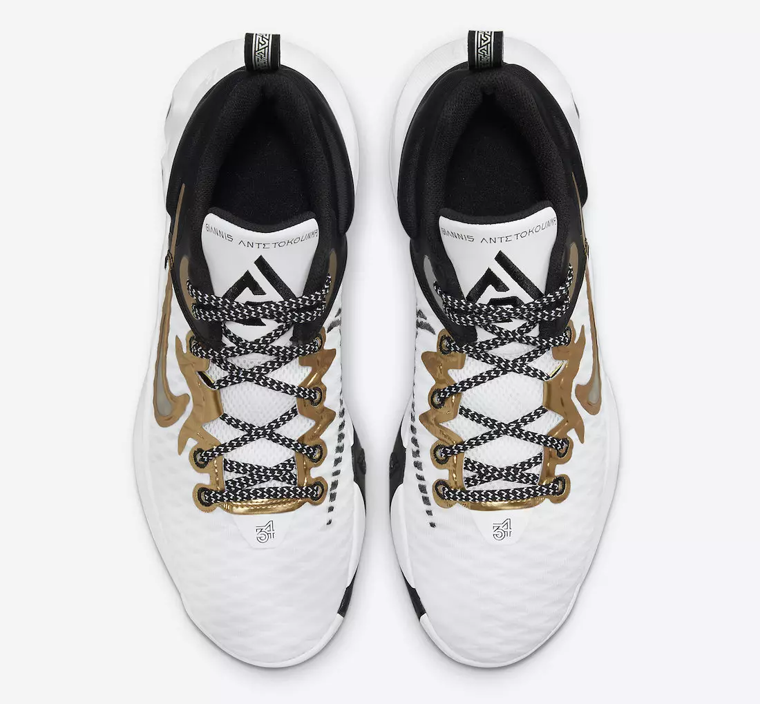 Nike Giannis Immortalità Bianco Nero Metallico Oro CZ4099-100 Data di rilascio