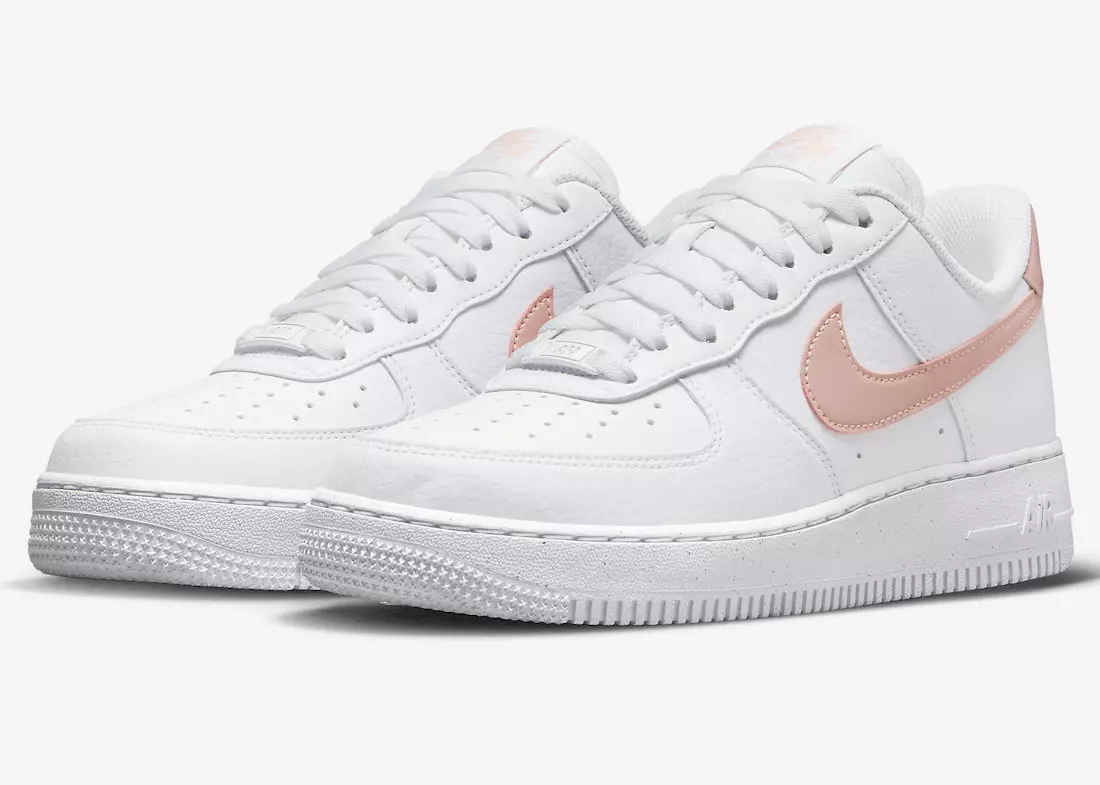 Nike Air Force 1 Ак жана Fossil Rose төмөн