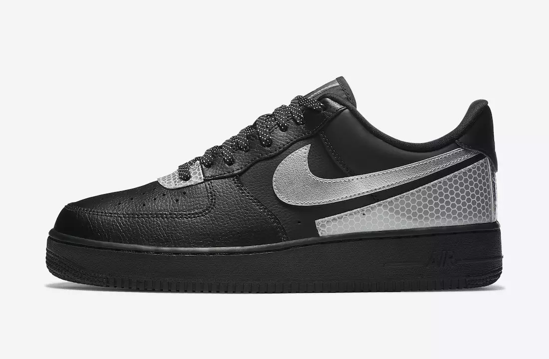 3M Nike Air Force 1 נידעריק שווארצע זילבער CT2299-001 מעלדונג טאָג