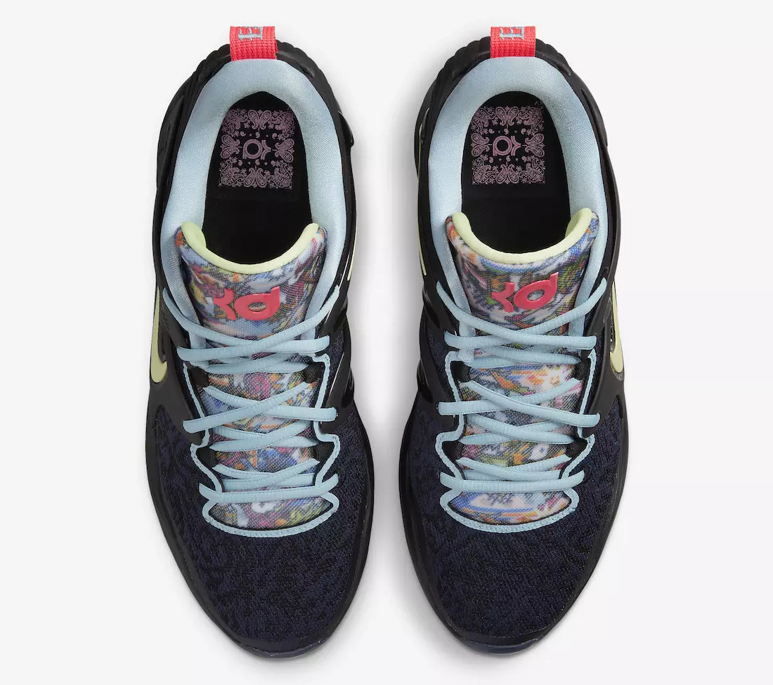 Nike KD 15 Black Boarder Blue Sanddrift Aura DC1975-001 Датум на издавање