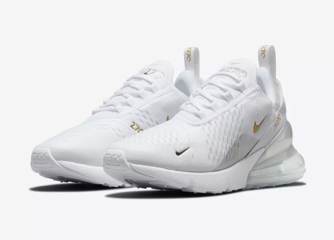 Nike Air Max 270 valge metallik hõbedane kuld DJ5136-001 väljalaskekuupäev