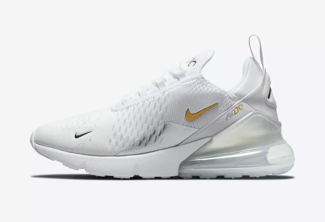 Nike Air Max 270 valge metallik hõbedane kuld DJ5136-001 väljalaskekuupäev