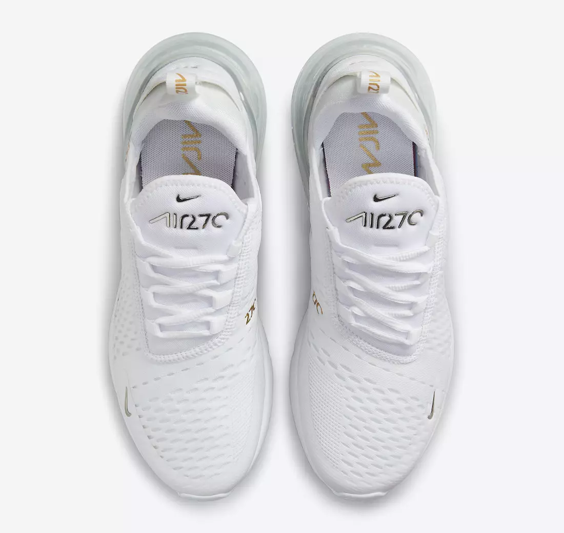 Nike Air Max 270 White Metallic Silver Gold DJ5136-001 ဖြန့်ချိသည့်ရက်စွဲ