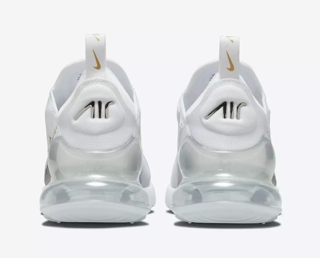 Nike Air Max 270 White Metallic Silver Gold DJ5136-001 Чыгарылган күнү