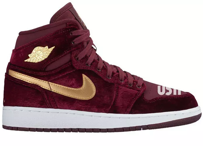 Air Jordan 1 Kadife Gece Bordo Altın