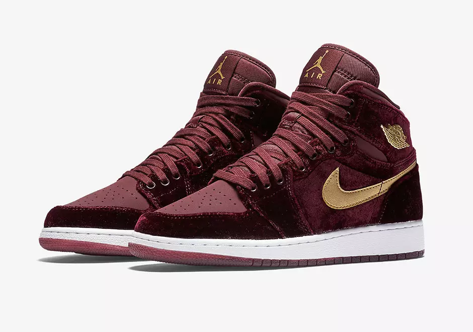 Air Jordan 1 Velvet Bordowy Złoty