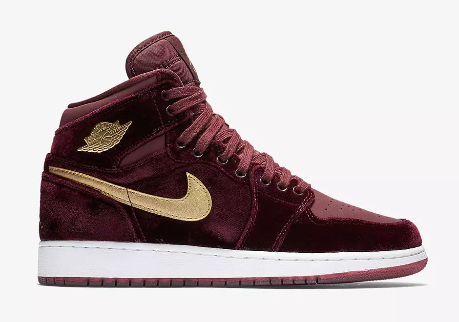 Air Jordan 1 Velvet Bordowy Złoty