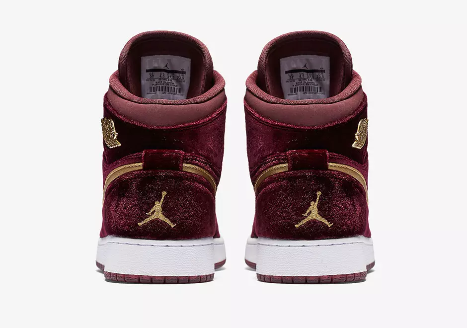 Air Jordan 1 Velvet Bordowy Złoty