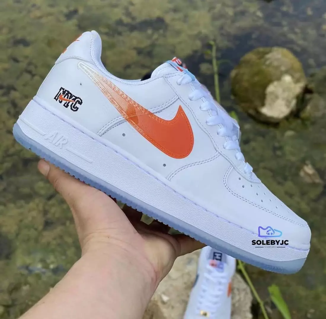 Kith Nike Air Force 1 NYC Bílá Rush Modrá Bílá Brilantní Oranžová CZ7928-100 Datum vydání