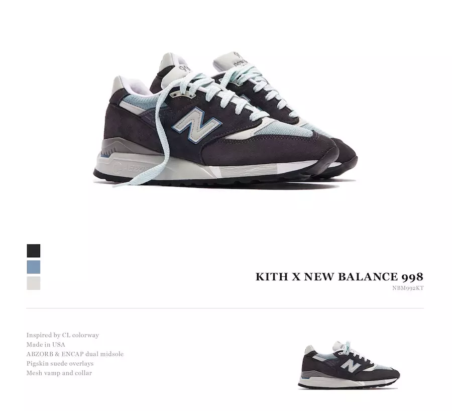 Kith New Balance 998 Թողարկման ամսաթիվ