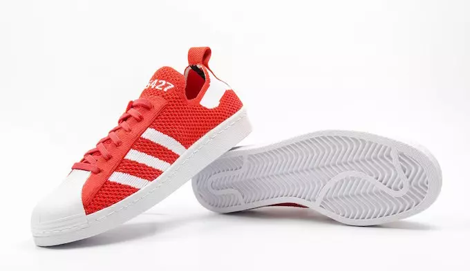 adidas Superstar 80s Primeknit အနီရောင် အဖြူရောင်