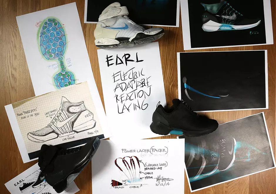 Disegni di esempio di prototipi Nike HyperAdapt 1.0