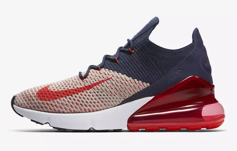 Nike Air Max 270 Flyknit USA Navy Blue Red Orbit AH6803-200