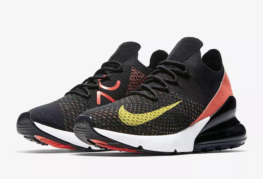 Nike Air Max 270 Flyknit Black Red Yellow AH6803-003