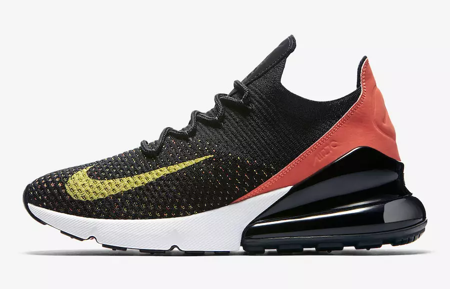 Nike Air Max 270 Flyknit сиёҳ сурх зард AH6803-003