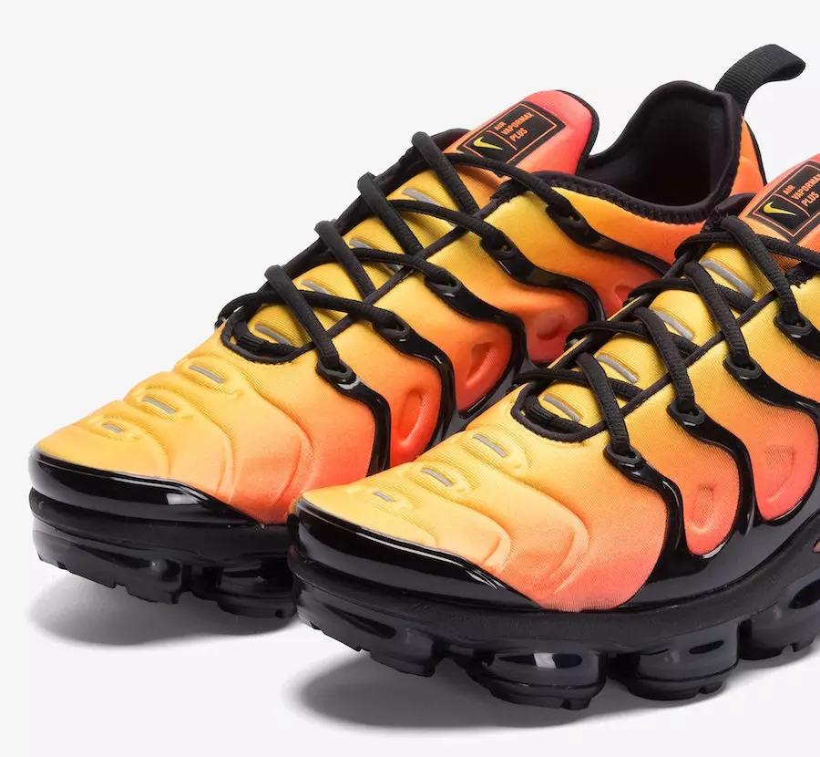 Nike VaporMax Plus Sunset Black Толық қызғылт сары түсті шығарылым күні