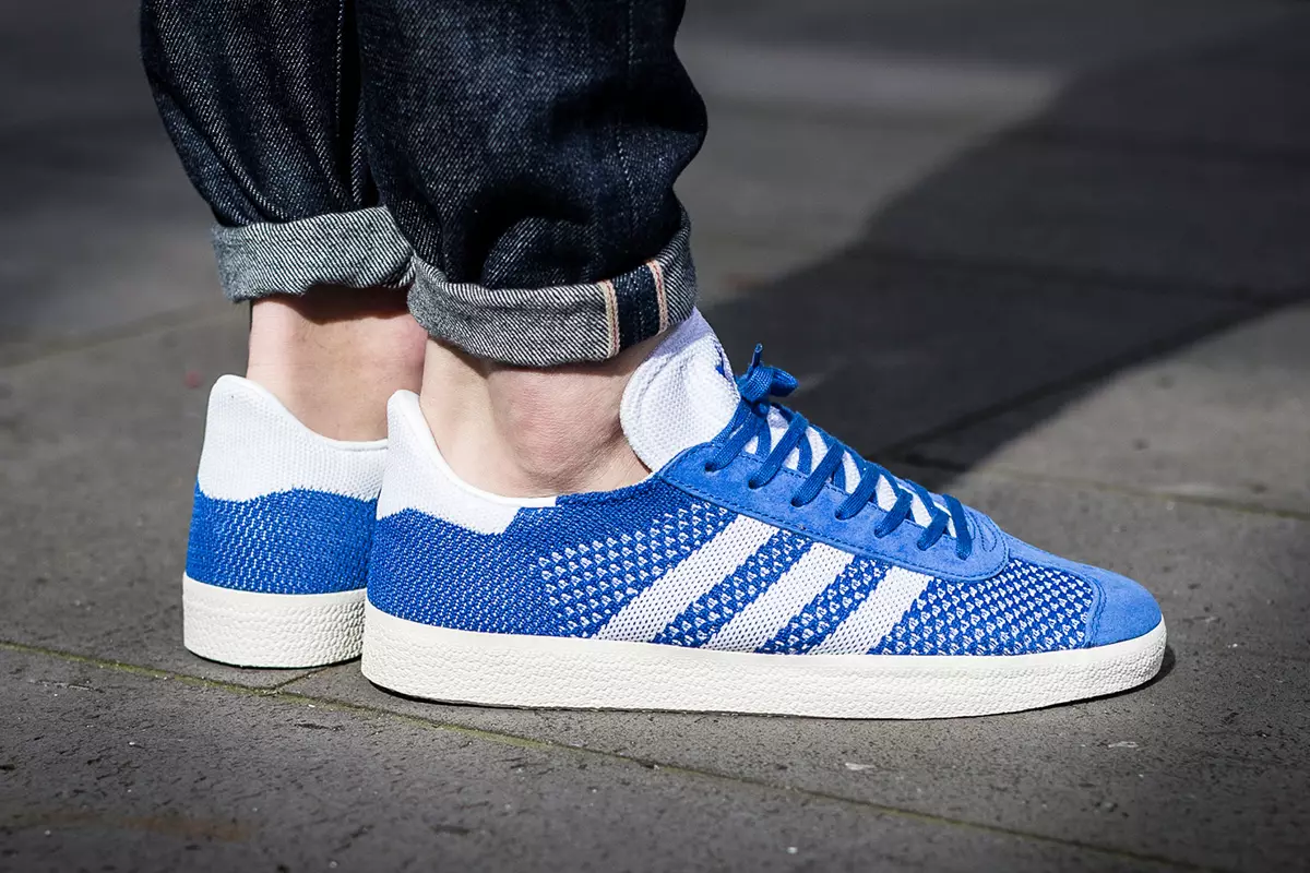 adidas Gazelle Primeknit Blå Rød Grå