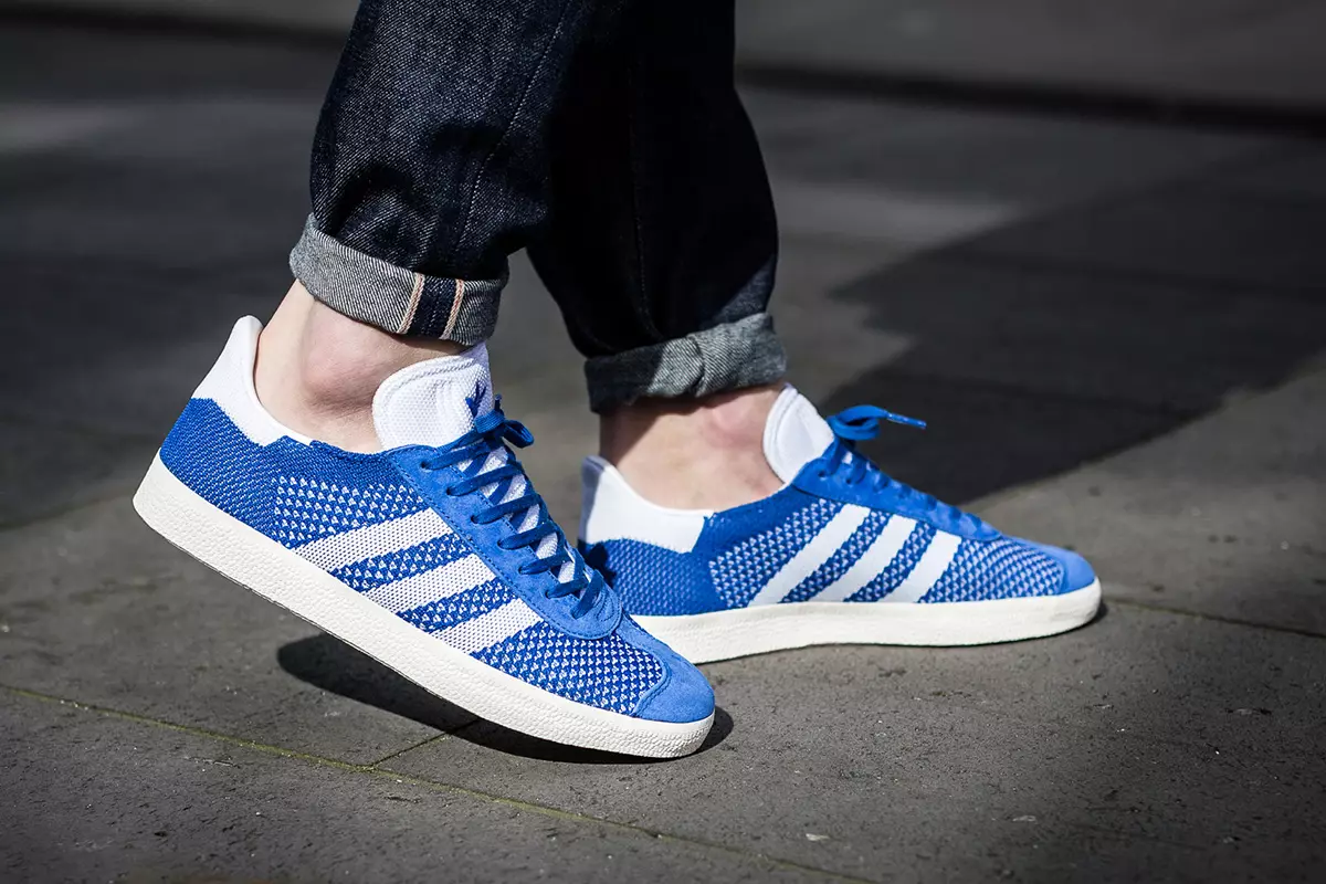 adidas Gazelle Primeknit Blå Rød Grå